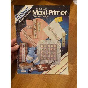 Vintage 1982 Ribband Ribbon Linda Dennis Maxi-Primer Charted Designs Cross Stitc